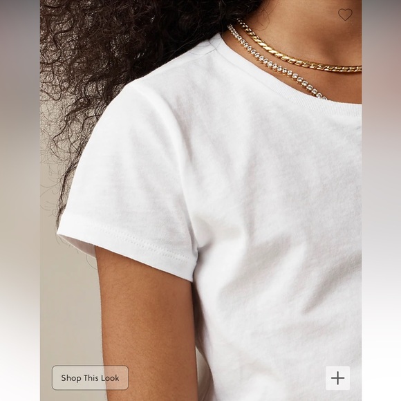 NWT Crewcuts Girls Shrunken T- Shirt in Vintage Jersey. White Size XL (12-14) - Picture 2 of 5